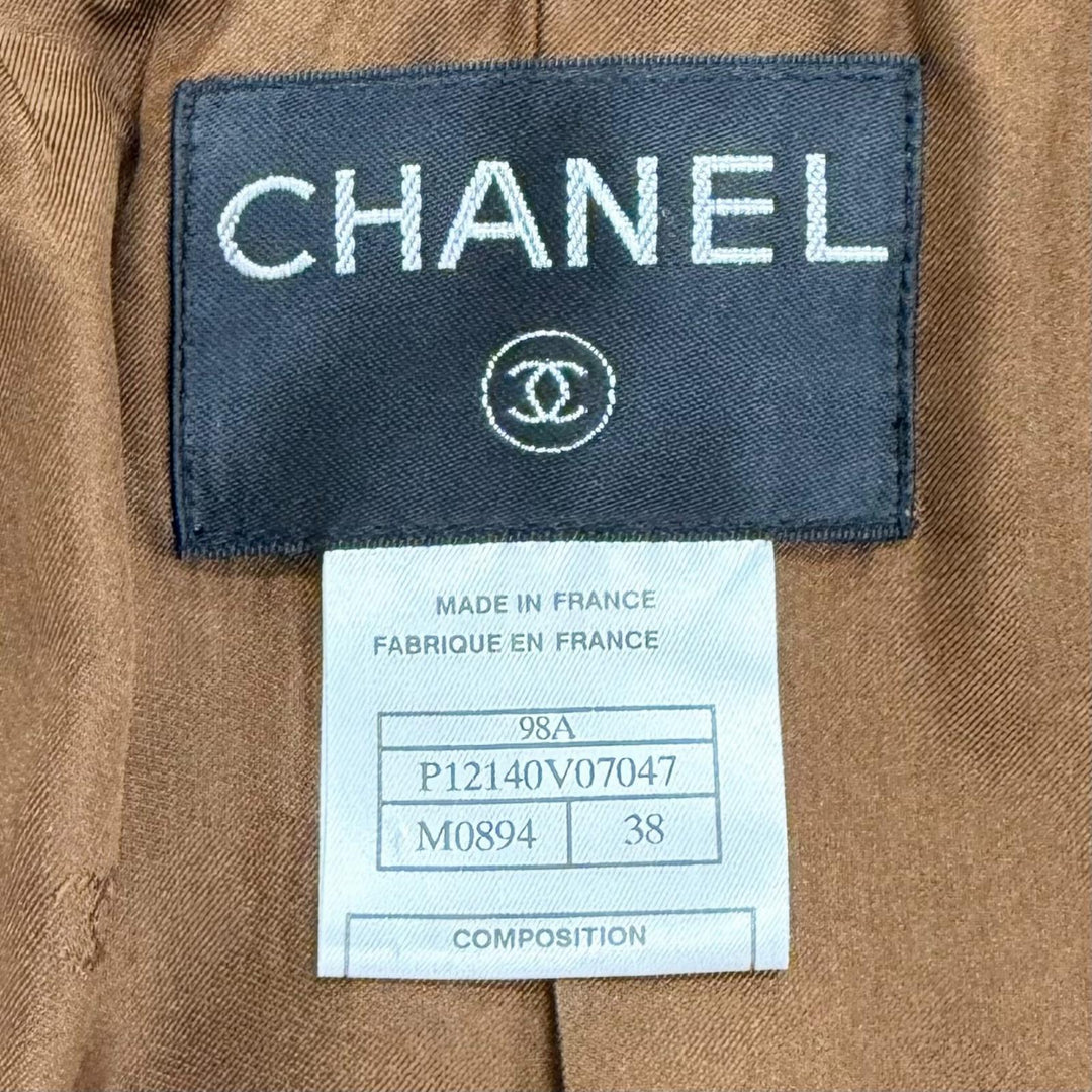 Excellent CHANEL two-piece set COCO Mark Button Tweed Skirt Suit P12140 98A