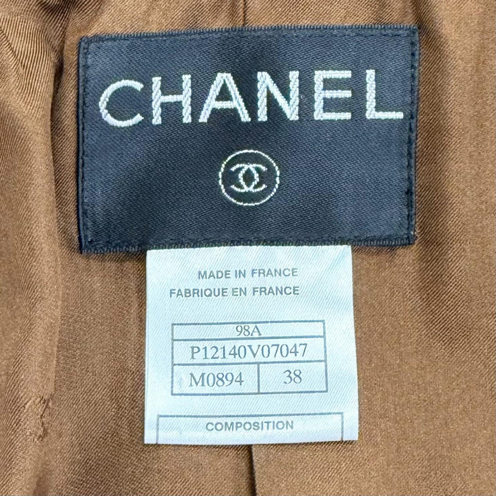 Excellent CHANEL two-piece set COCO Mark Button Tweed Skirt Suit P12140 98A