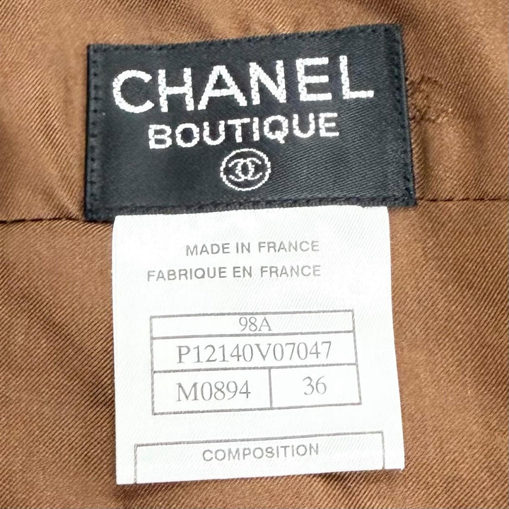 Excellent CHANEL two-piece set COCO Mark Button Tweed Skirt Suit P12140 98A