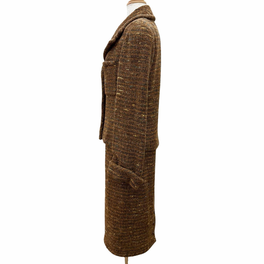 Excellent CHANEL two-piece set COCO Mark Button Tweed Skirt Suit P12140 98A