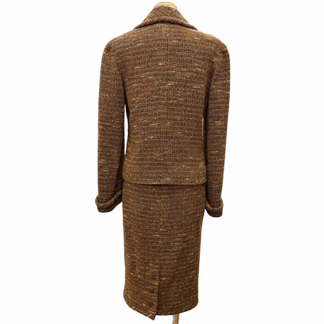 Excellent CHANEL two-piece set COCO Mark Button Tweed Skirt Suit P12140 98A