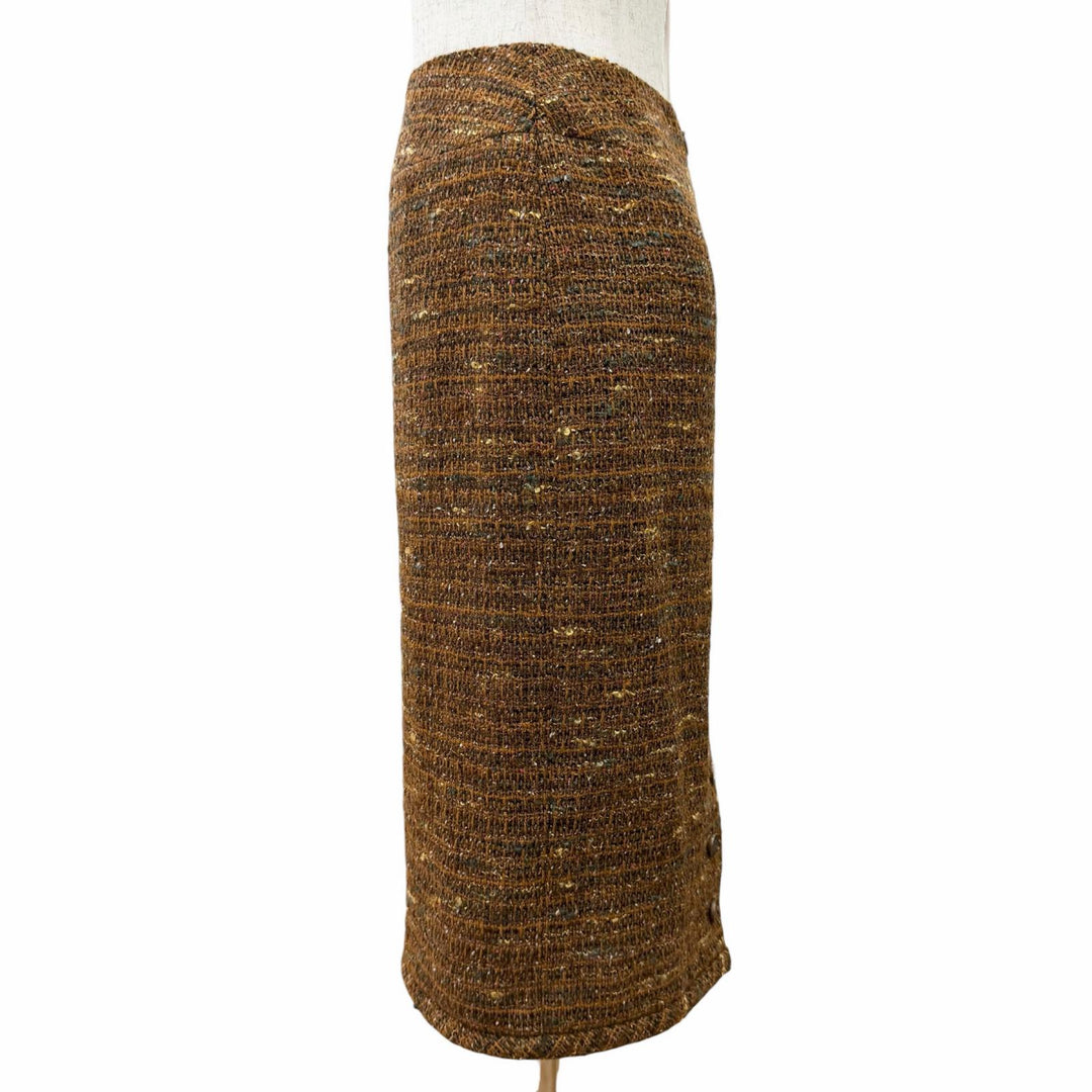 Excellent CHANEL two-piece set COCO Mark Button Tweed Skirt Suit P12140 98A