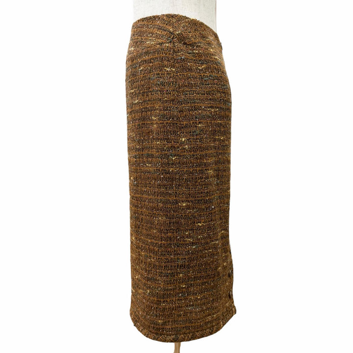 Excellent CHANEL two-piece set COCO Mark Button Tweed Skirt Suit P12140 98A