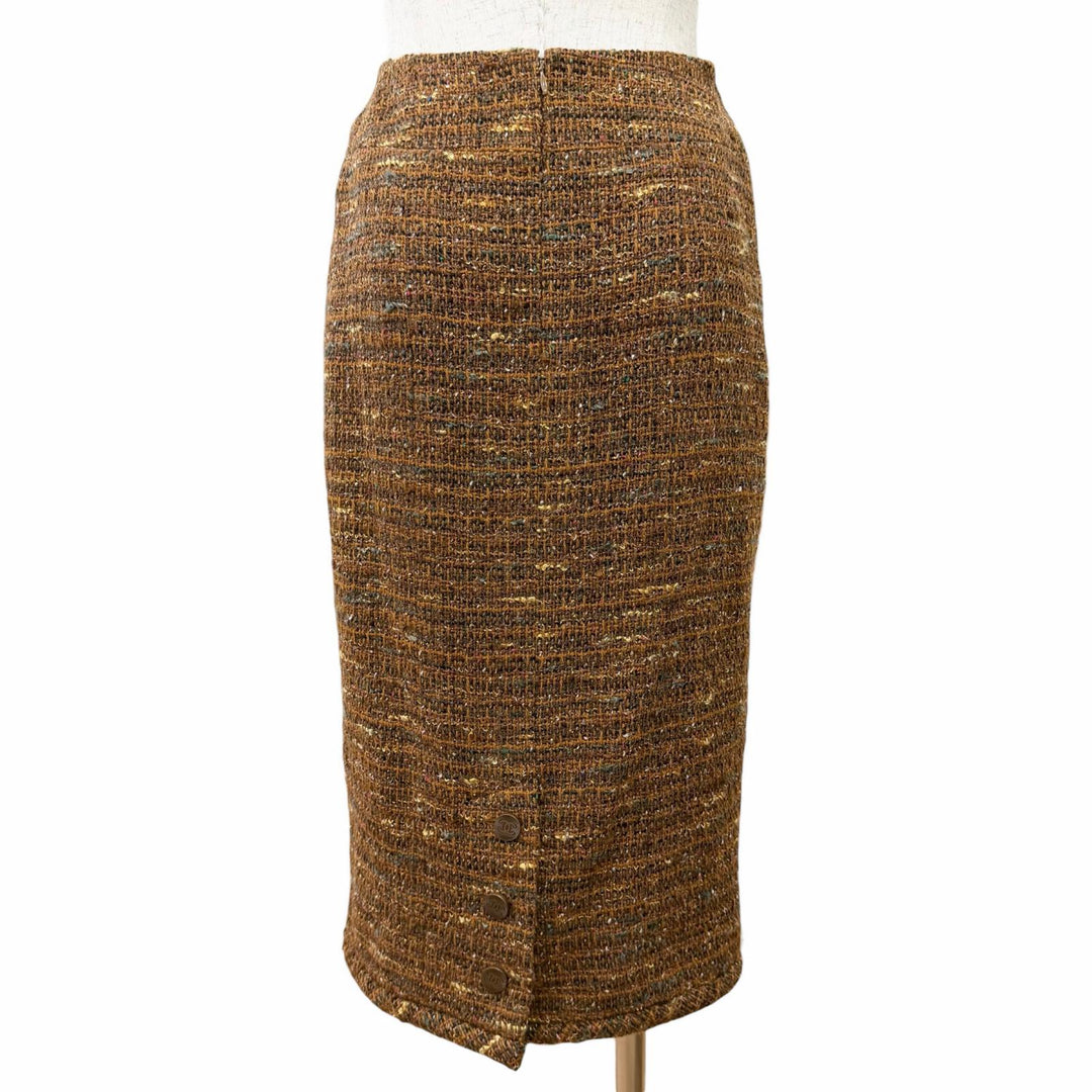 Excellent CHANEL two-piece set COCO Mark Button Tweed Skirt Suit P12140 98A