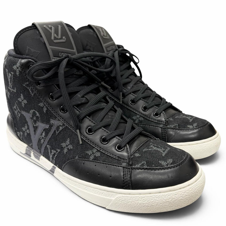 Great LOUIS VUITTON High cut sneakers LV Charlie Line black Monogram denim