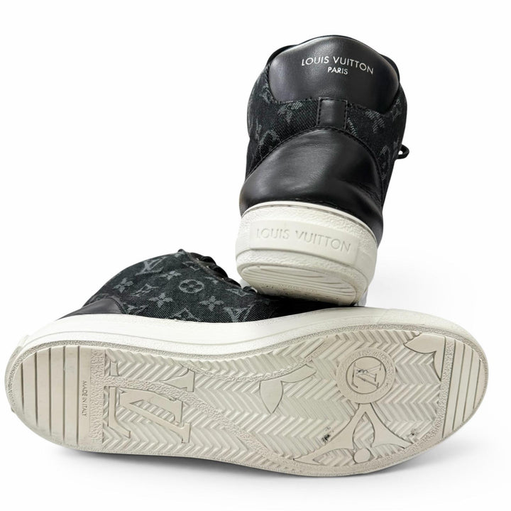 Great LOUIS VUITTON High cut sneakers LV Charlie Line black Monogram denim