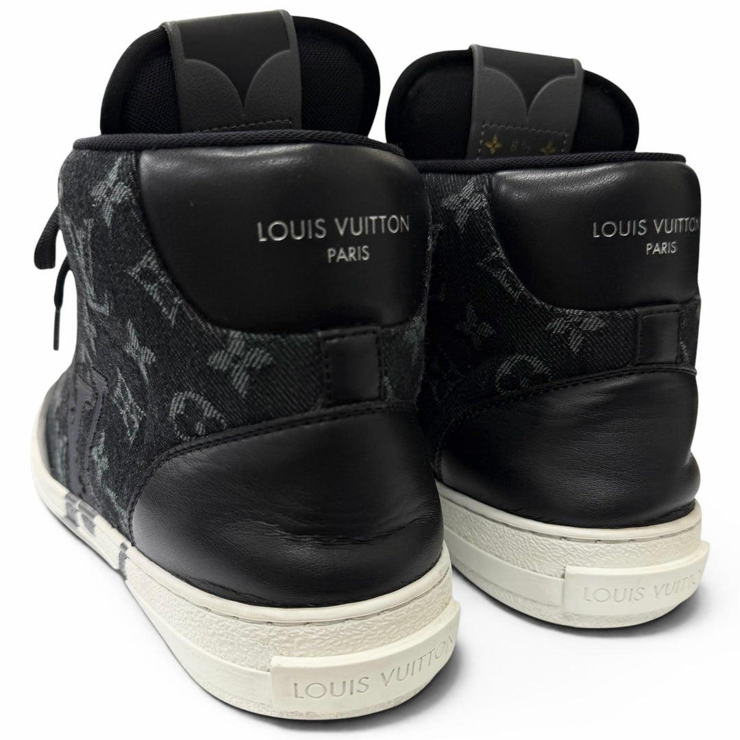 Great LOUIS VUITTON High cut sneakers LV Charlie Line black Monogram denim