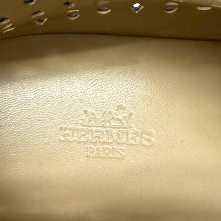Great HERMES High cut sneakers Jimmy Punching design black leather Women 36.5
