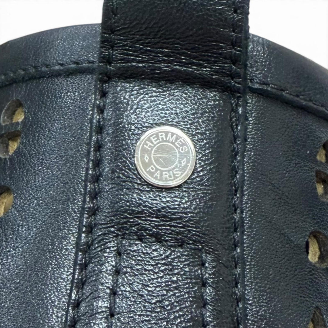Great HERMES High cut sneakers Jimmy Punching design black leather Women 36.5