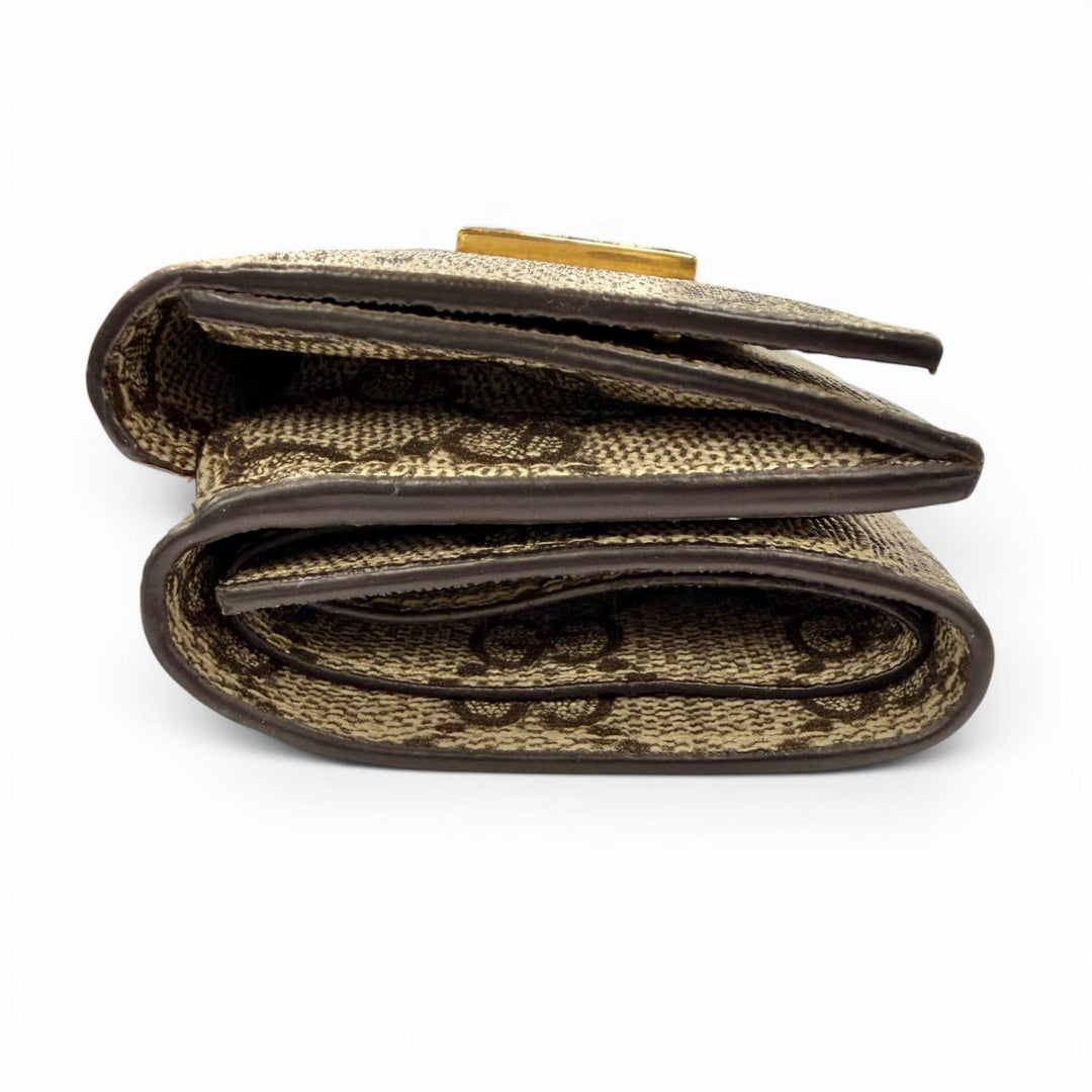 Great GUCCI×BALENCIAGA Tri-fold wallet beige GG Supreme Canvas Women 681700