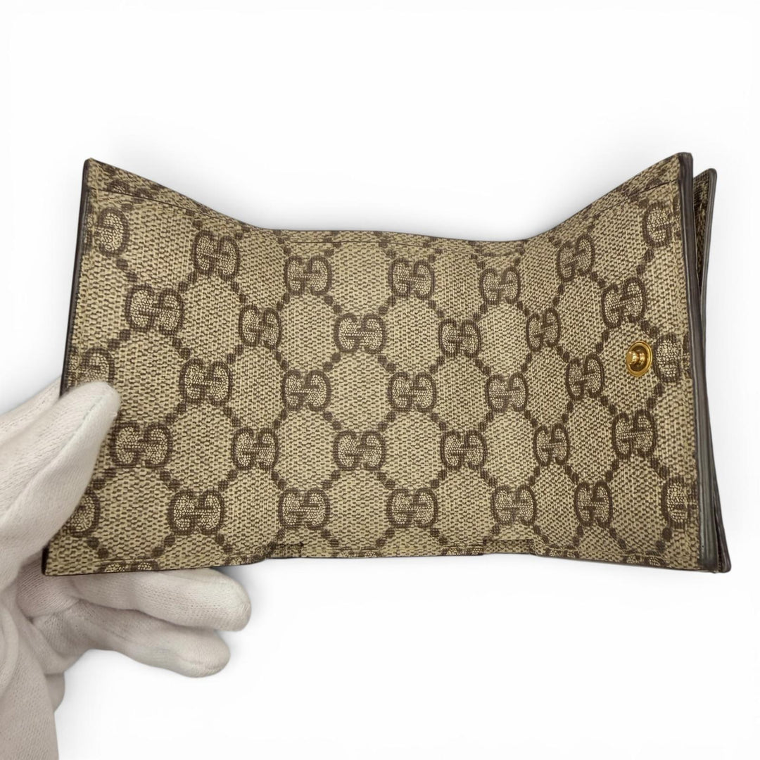 Great GUCCI×BALENCIAGA Tri-fold wallet beige GG Supreme Canvas Women 681700