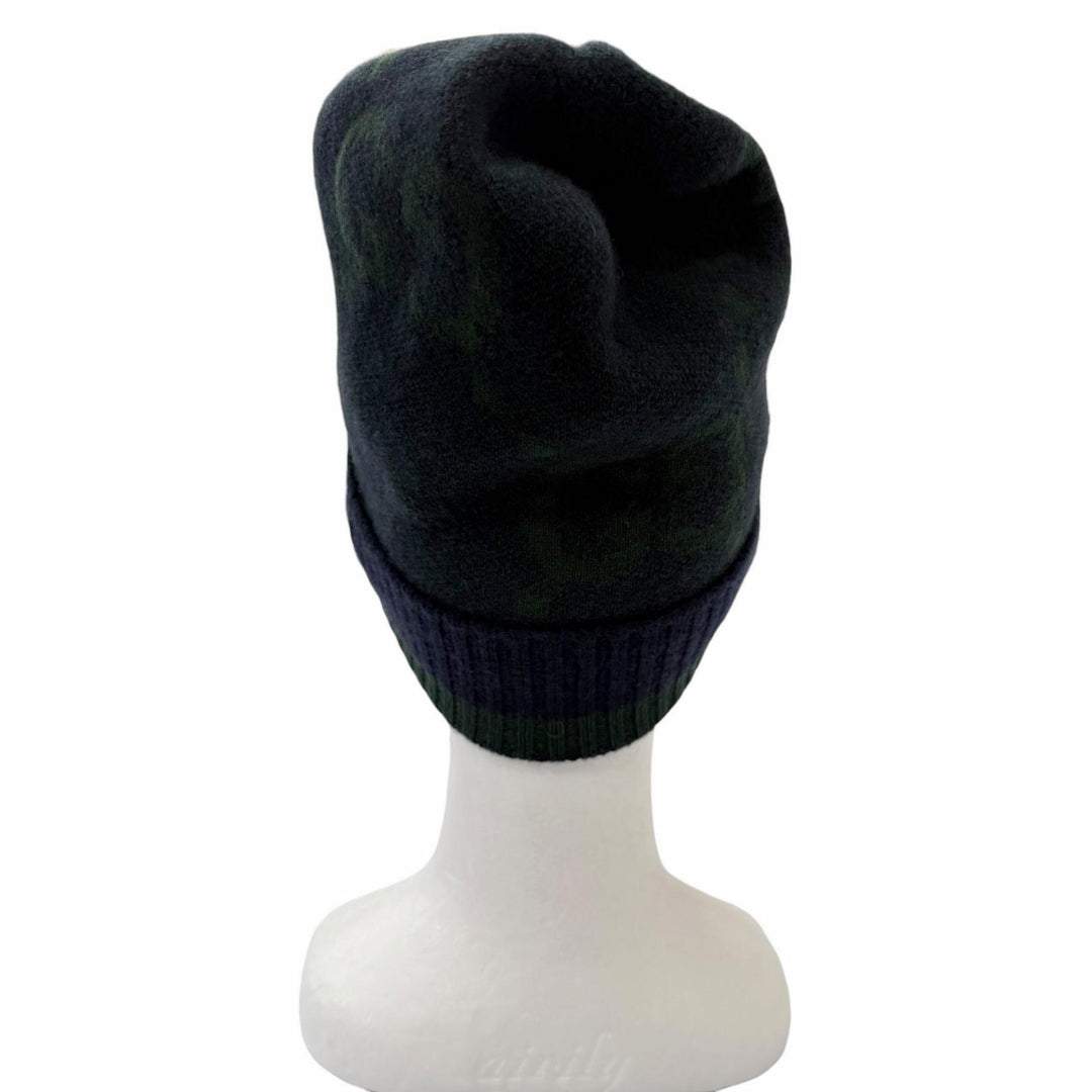 Pristine GUCCI Knit cap Jumbo GG Navy cashmere mens 676827