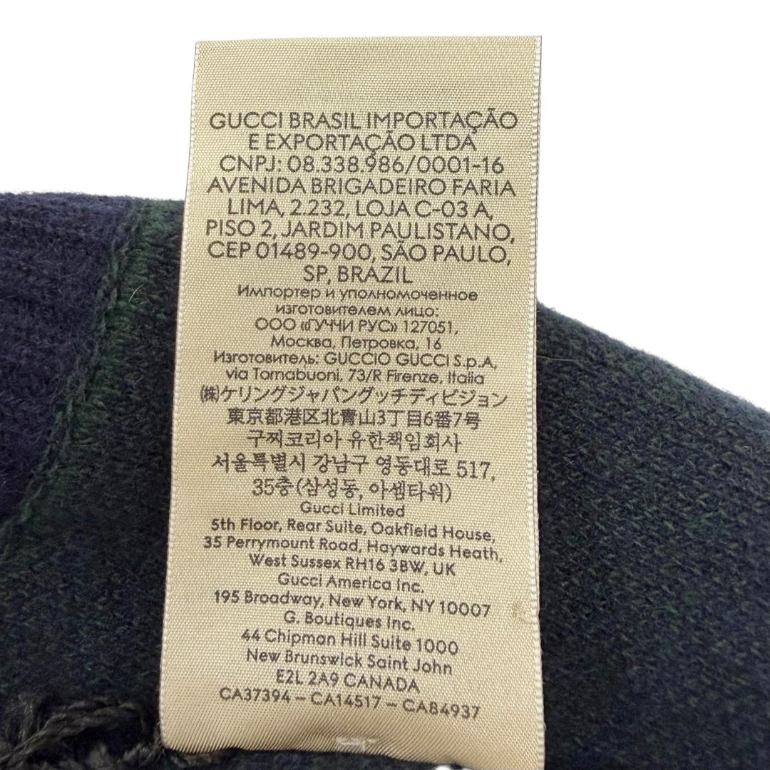 Pristine GUCCI Knit cap Jumbo GG Navy cashmere mens 676827
