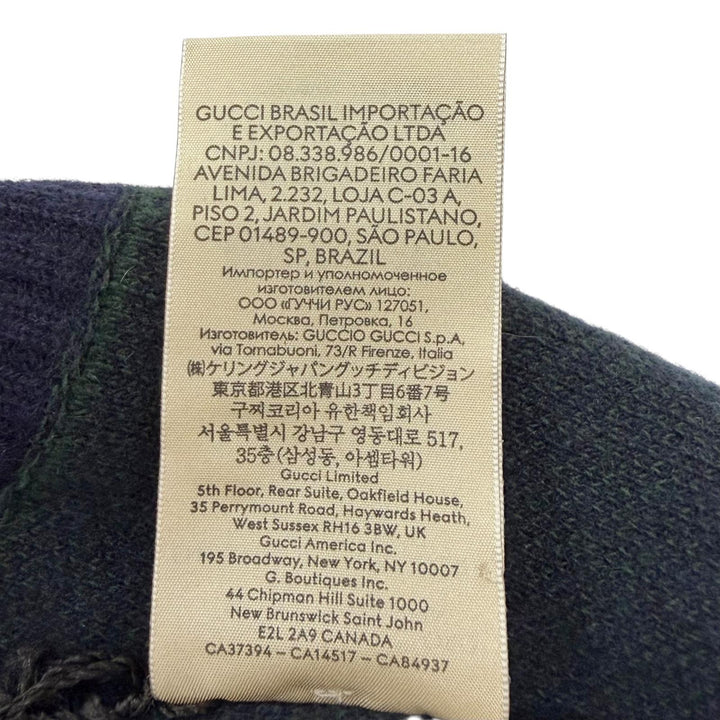 Pristine GUCCI Knit cap Jumbo GG Navy cashmere mens 676827