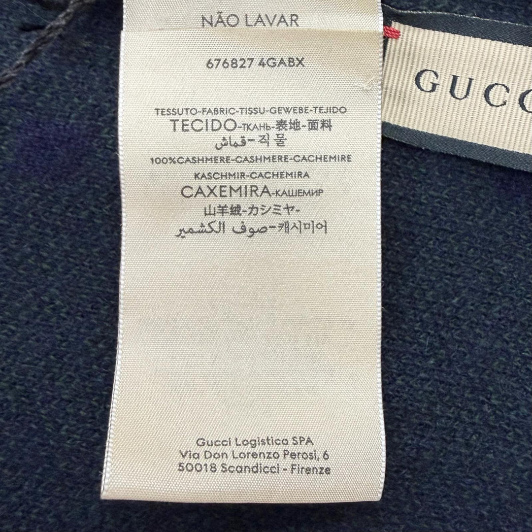 Pristine GUCCI Knit cap Jumbo GG Navy cashmere mens 676827