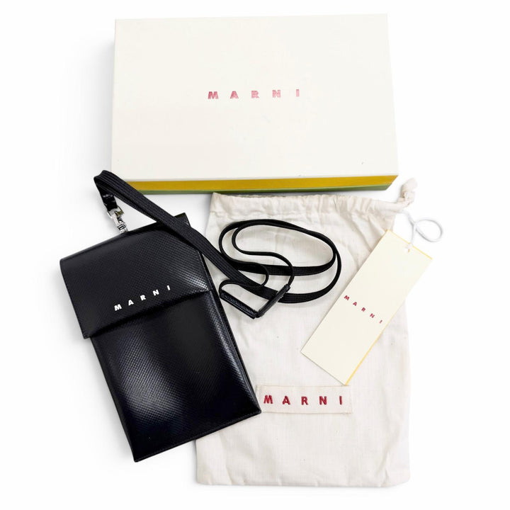 Excellent MARNI Smartphone Shoulder Pouch, Phone Bag, Pouch black TEMI0004A1