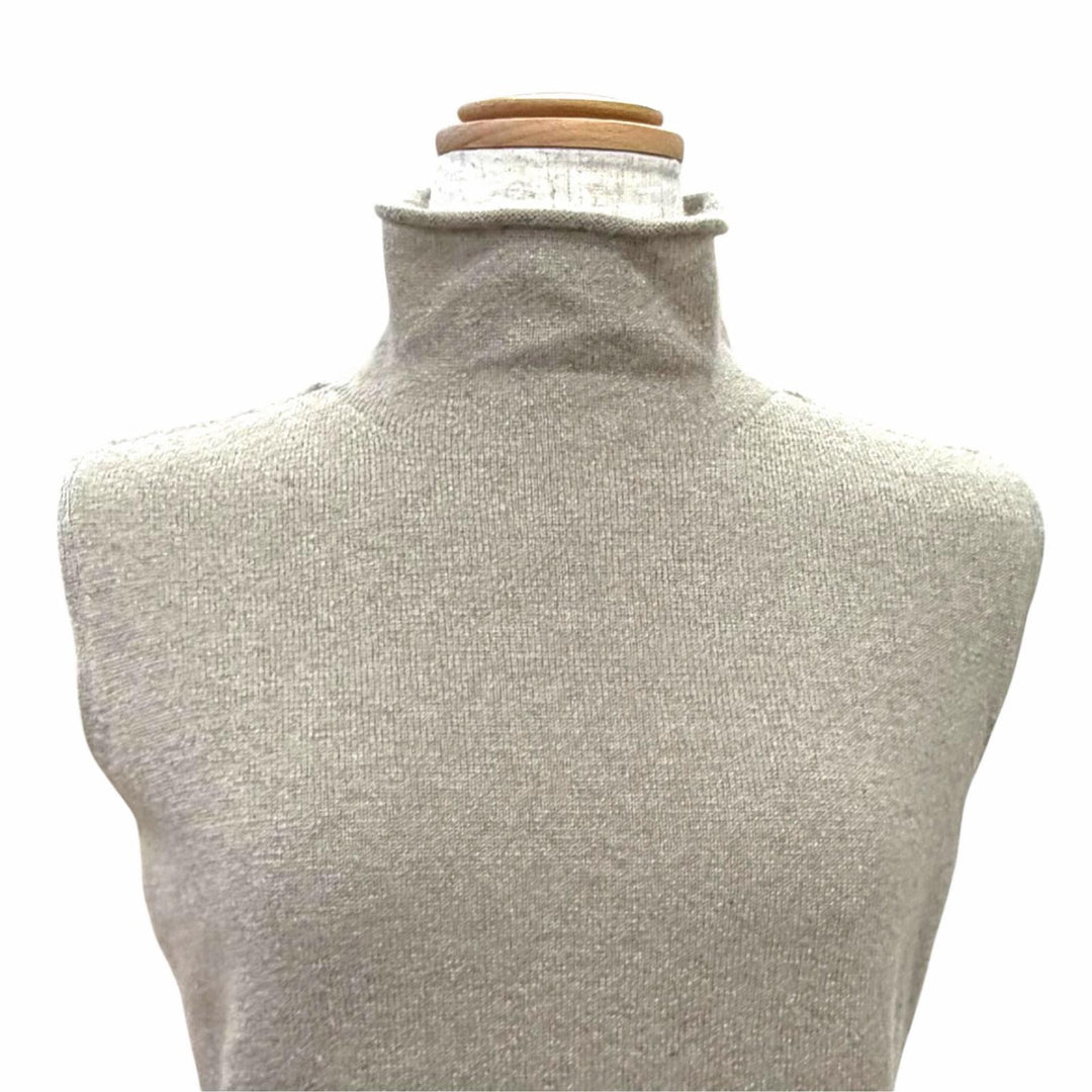 Excellent HERMES Best Margiela era high-neck sleeveless knit beige cashmere