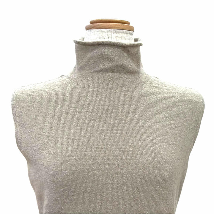 Excellent HERMES Best Margiela era high-neck sleeveless knit beige cashmere