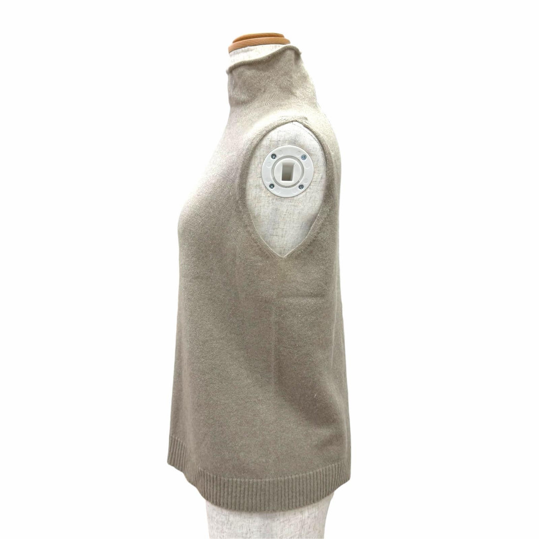 Excellent HERMES Best Margiela era high-neck sleeveless knit beige cashmere