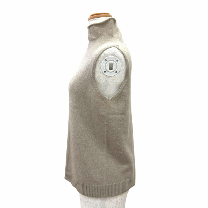 Excellent HERMES Best Margiela era high-neck sleeveless knit beige cashmere