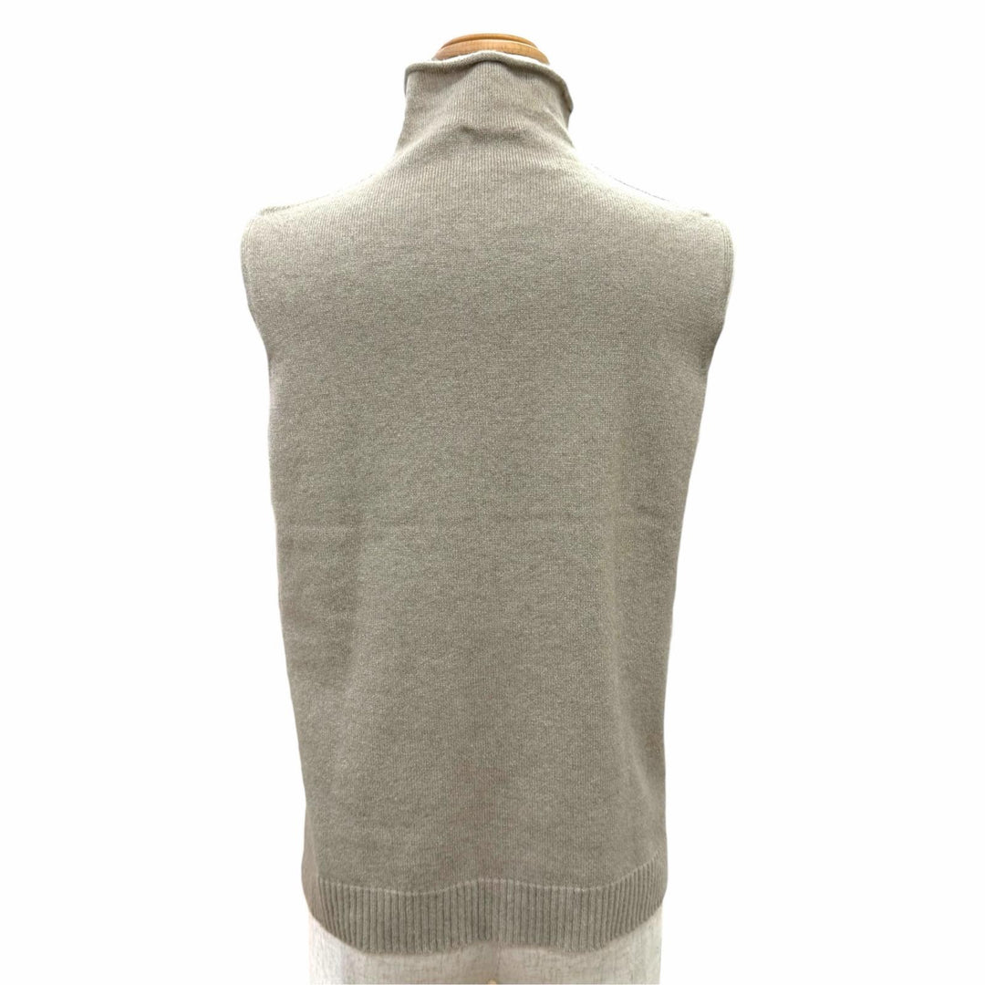 Excellent HERMES Best Margiela era high-neck sleeveless knit beige cashmere