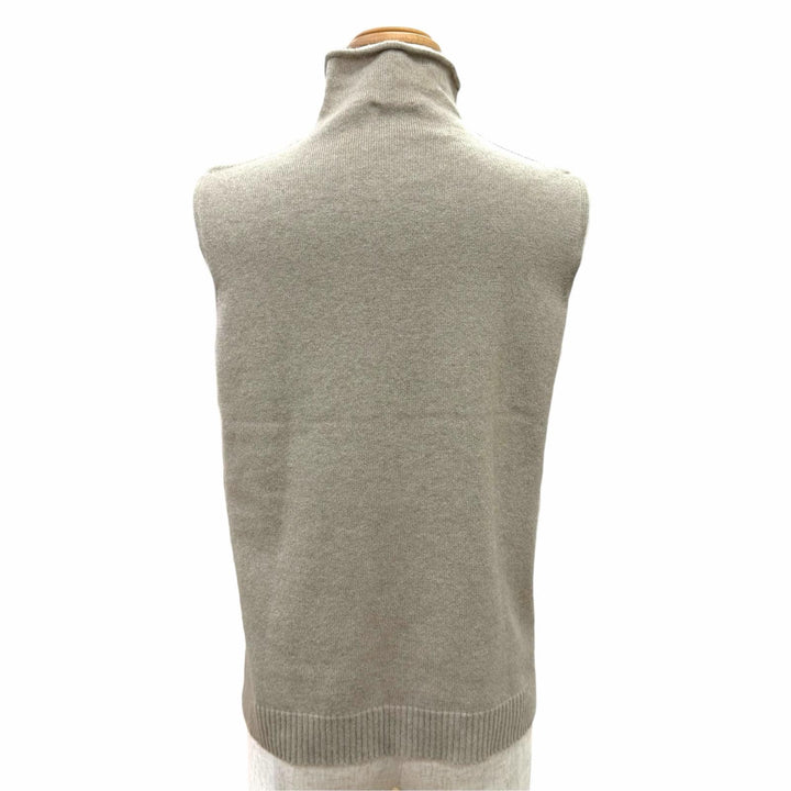 Excellent HERMES Best Margiela era high-neck sleeveless knit beige cashmere