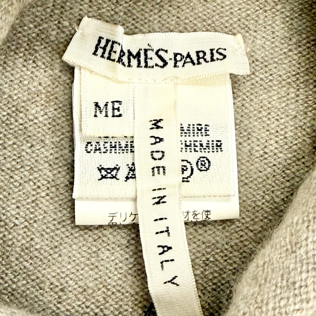 Excellent HERMES Best Margiela era high-neck sleeveless knit beige cashmere