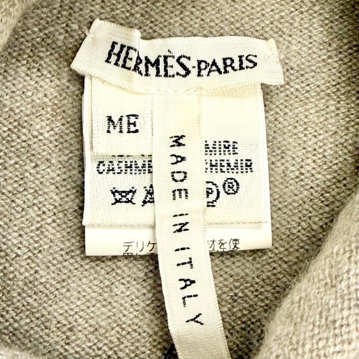 Excellent HERMES Best Margiela era high-neck sleeveless knit beige cashmere