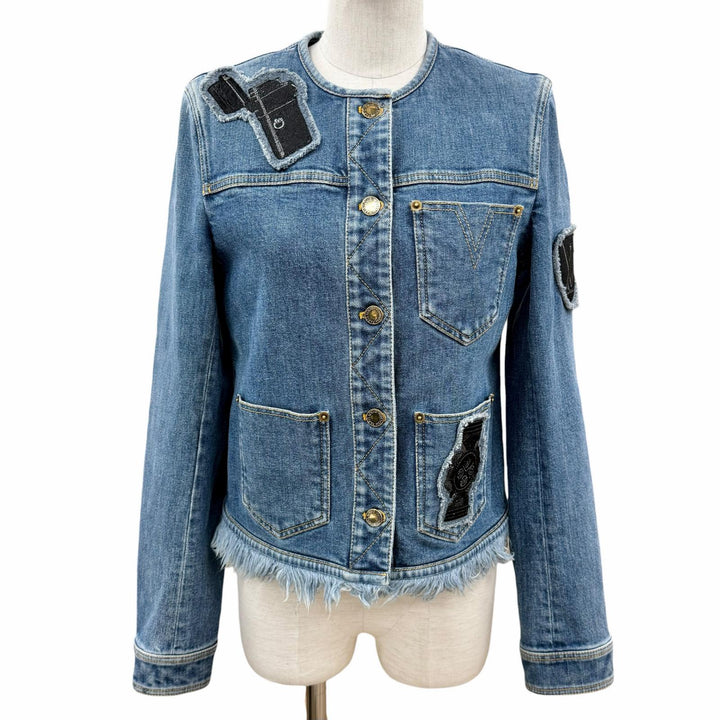 Excellent LOUIS VUITTON Denim Jacket Indigo cotton Women 38 FHVB07DHM