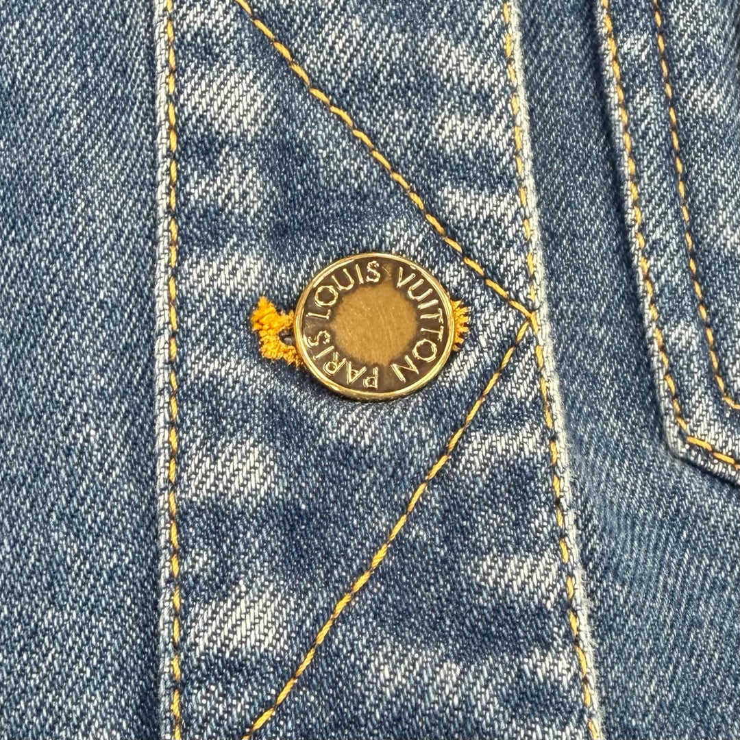 Excellent LOUIS VUITTON Denim Jacket Indigo cotton Women 38 FHVB07DHM