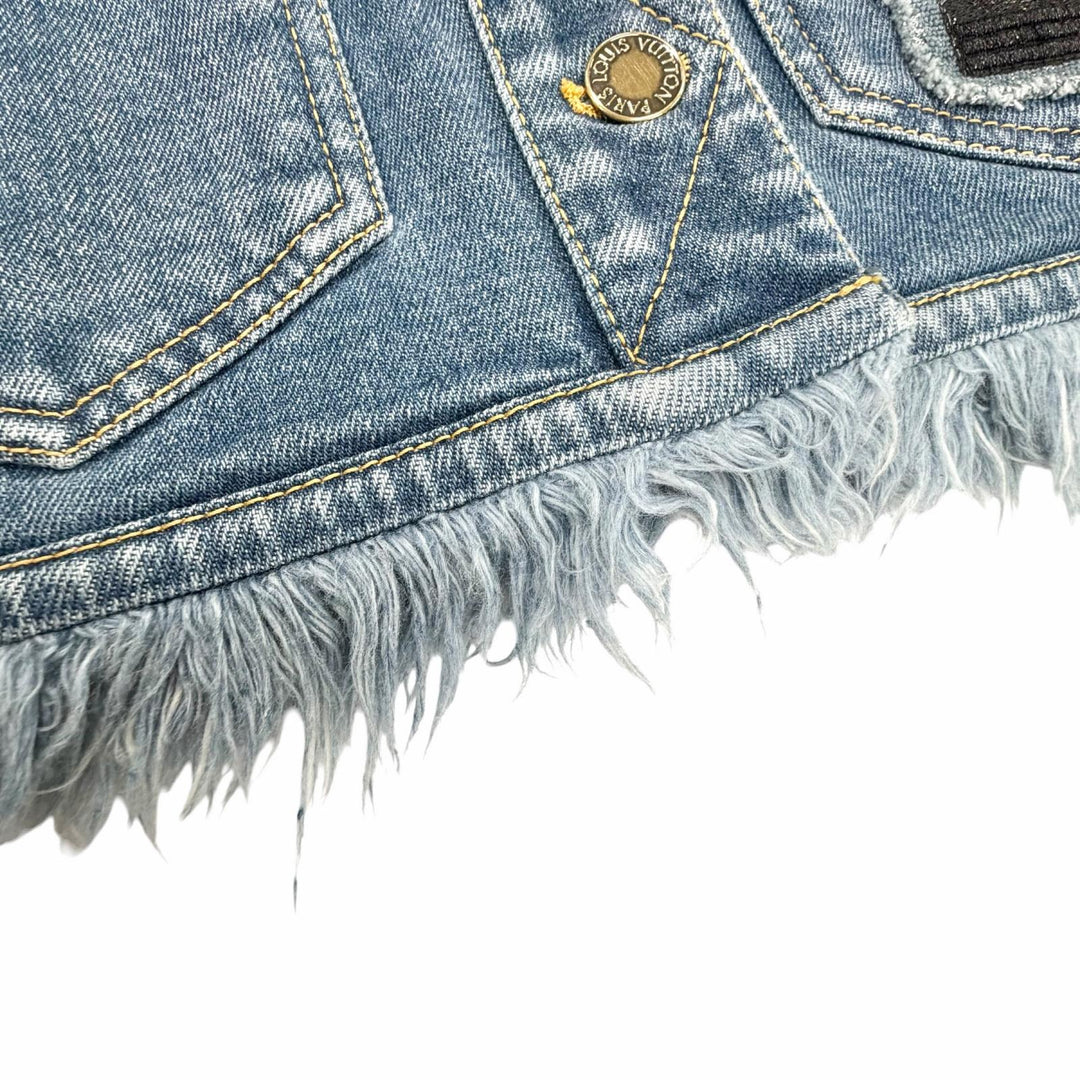 Excellent LOUIS VUITTON Denim Jacket Indigo cotton Women 38 FHVB07DHM