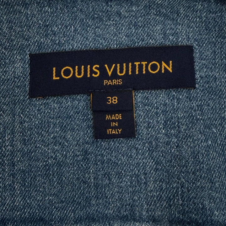 Excellent LOUIS VUITTON Denim Jacket Indigo cotton Women 38 FHVB07DHM