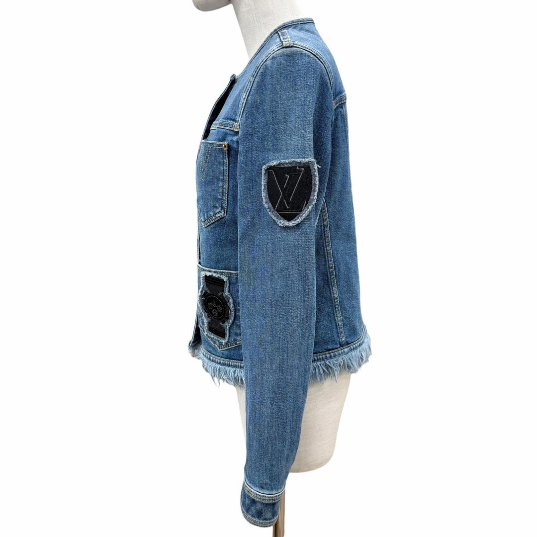 Excellent LOUIS VUITTON Denim Jacket Indigo cotton Women 38 FHVB07DHM