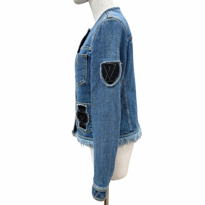 Excellent LOUIS VUITTON Denim Jacket Indigo cotton Women 38 FHVB07DHM