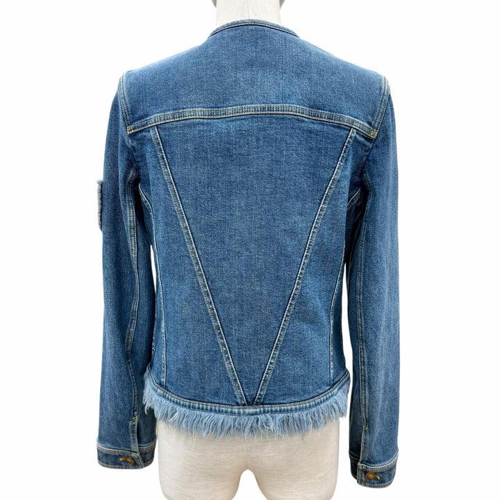 Excellent LOUIS VUITTON Denim Jacket Indigo cotton Women 38 FHVB07DHM