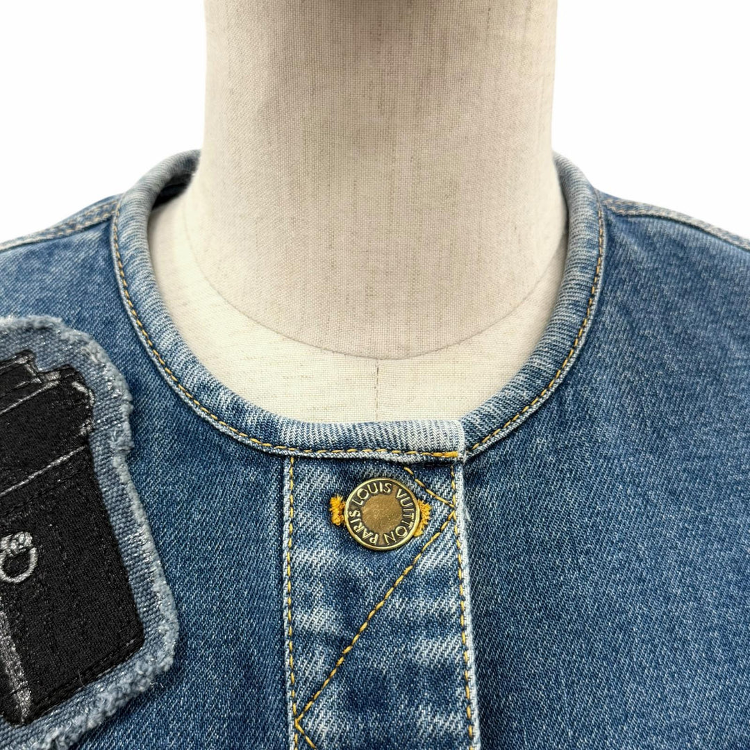 Excellent LOUIS VUITTON Denim Jacket Indigo cotton Women 38 FHVB07DHM