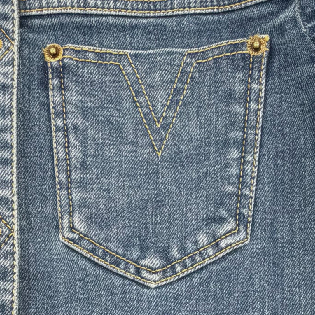 Excellent LOUIS VUITTON Denim Jacket Indigo cotton Women 38 FHVB07DHM