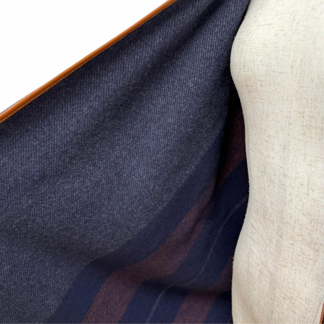 Excellent HERMES Rocabar Leather-trimmed, tassel-detailed fringed cape poncho