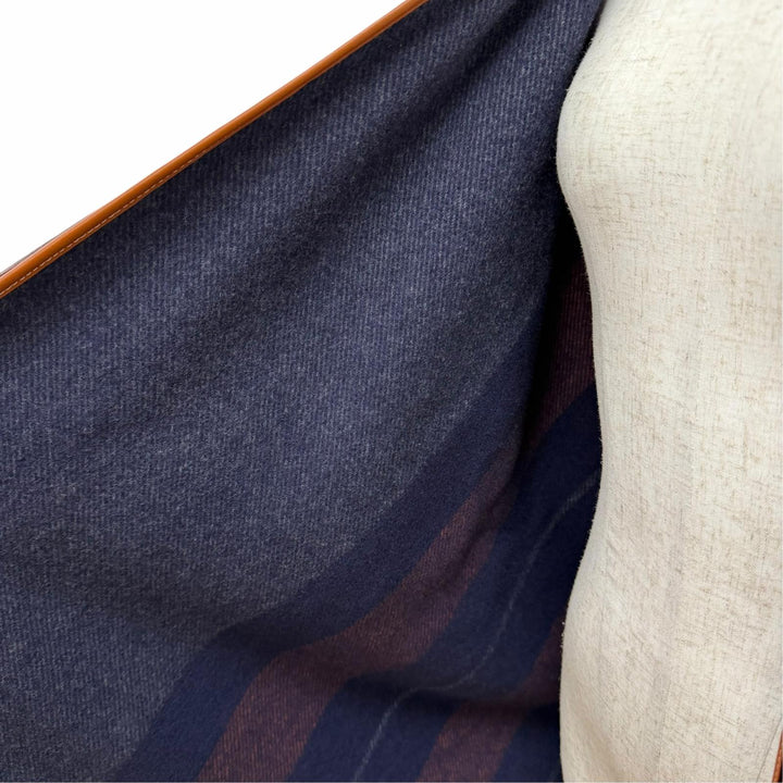 Excellent HERMES Rocabar Leather-trimmed, tassel-detailed fringed cape poncho