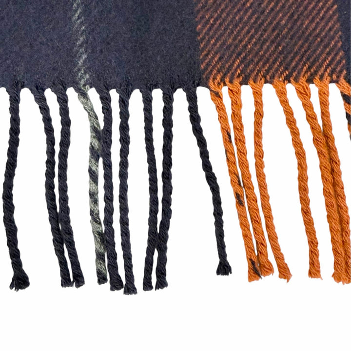 Excellent HERMES Rocabar Leather-trimmed, tassel-detailed fringed cape poncho