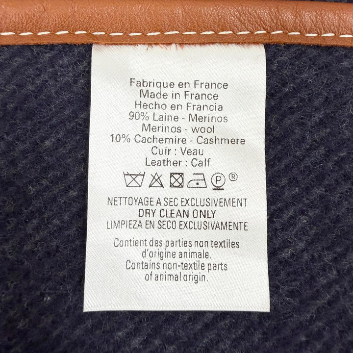 Excellent HERMES Rocabar Leather-trimmed, tassel-detailed fringed cape poncho
