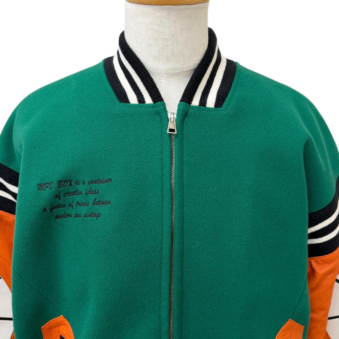 Excellent MPD BOX Stajan Padded varsity jacket with lambskin leather trim
