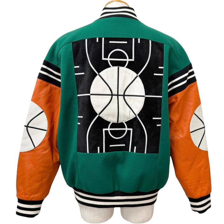 Excellent MPD BOX Stajan Padded varsity jacket with lambskin leather trim