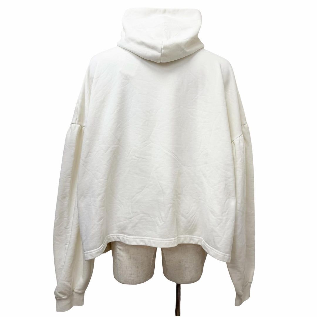 Pristine BALENCIAGA hoodie Logo print pullover Ivory cotton mens 3 818433