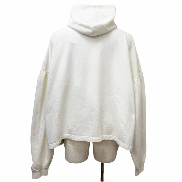 Pristine BALENCIAGA hoodie Logo print pullover Ivory cotton mens 3 818433