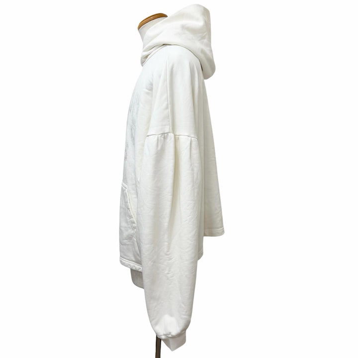 Pristine BALENCIAGA hoodie Logo print pullover Ivory cotton mens 3 818433