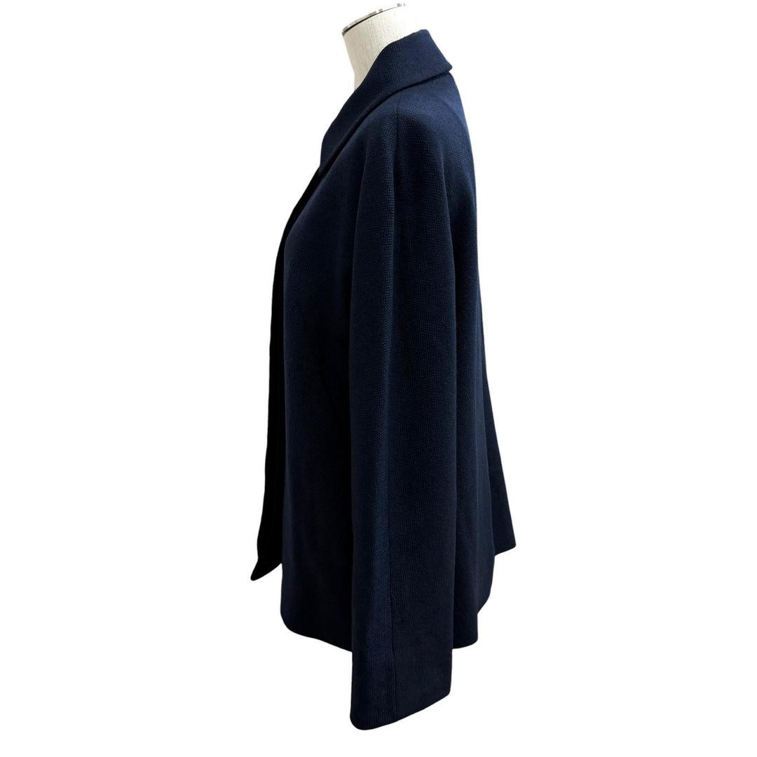 Great LOUIS VUITTON Jacket Monogram lining, concealed placket. Navy cashmere 42