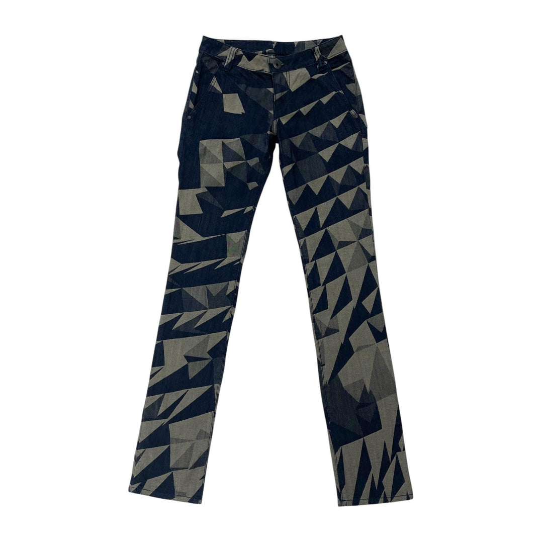 Great ISSEY MIYAKE Denim pants Geometric pattern jacquard wool Women 1 IM93FF533