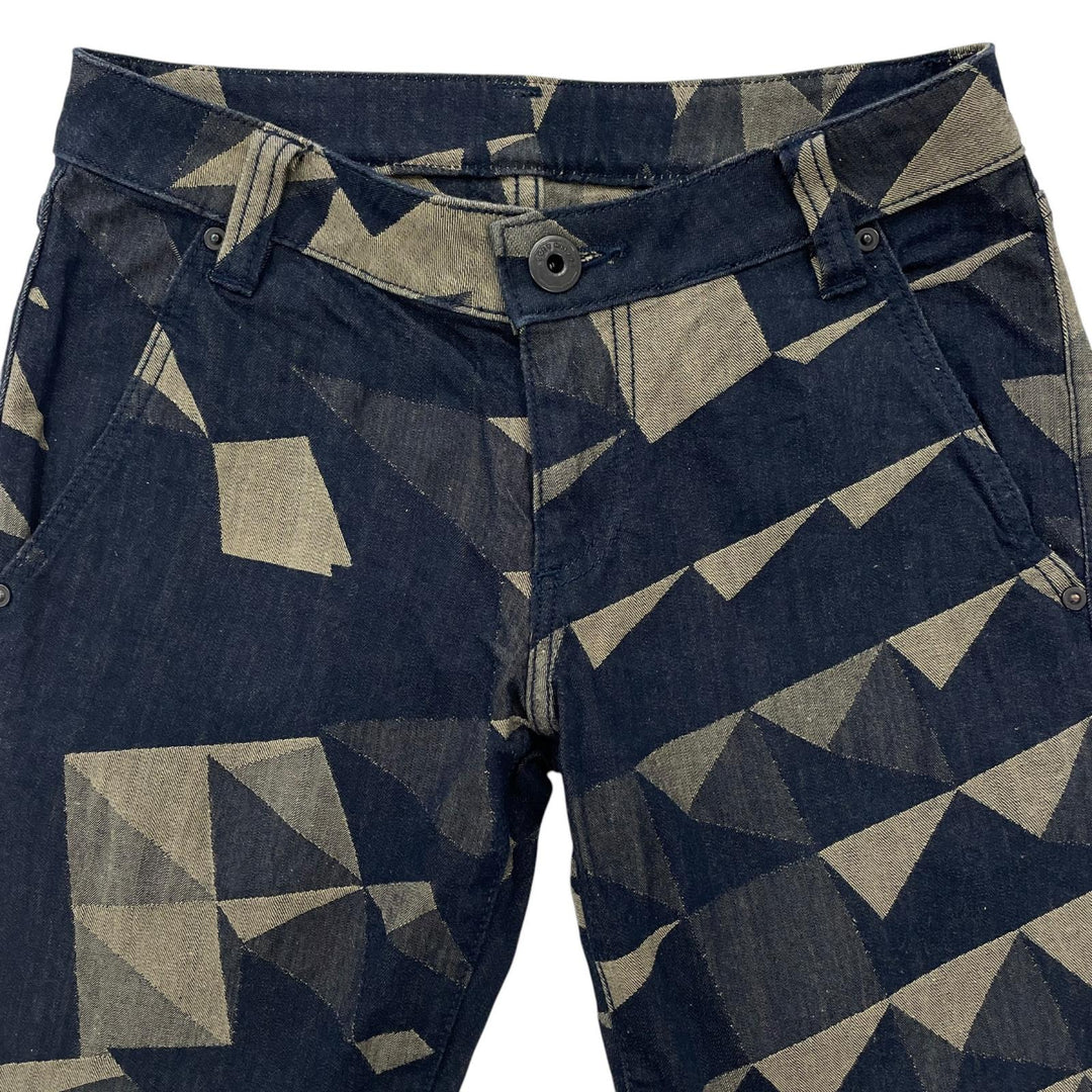 Great ISSEY MIYAKE Denim pants Geometric pattern jacquard wool Women 1 IM93FF533