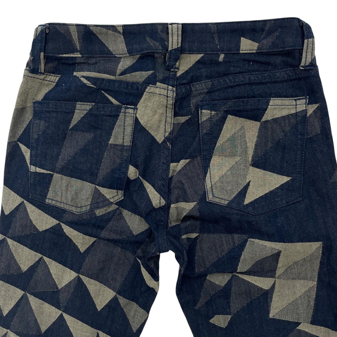 Great ISSEY MIYAKE Denim pants Geometric pattern jacquard wool Women 1 IM93FF533